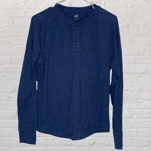 GAP blue henley long sleeves, small